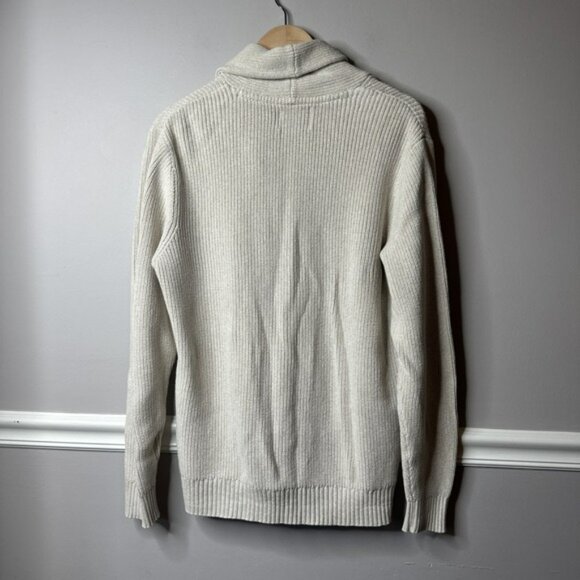 Old Navy Men's Shawl Collar Cardigan Sweater Beige Size L Grandpa Dad - Picture 6 of 11